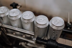 white plastic cups on stainless steel tray